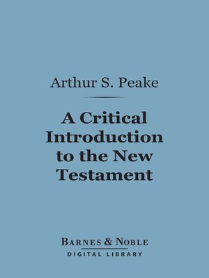 cover image of A Critical Introduction to the New Testament (Barnes & Noble Digital Library)